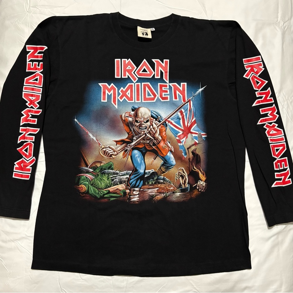 Iron Maiden Trooper Black Graphic Long Sleeve Shirt XL